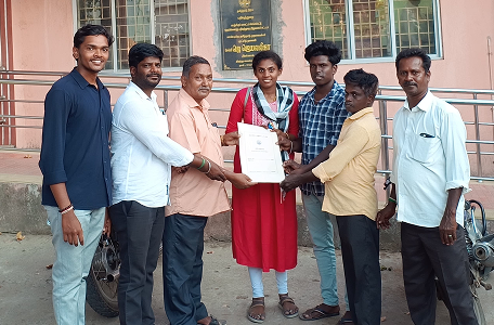 Happy family receiving property documents